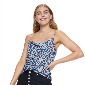 Nine West Medium Spaghetti Leopard Strap Tank Cami New D24